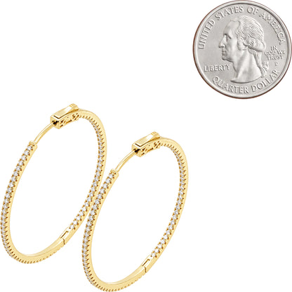 1.5mm x 40 mm Pavé Hoops