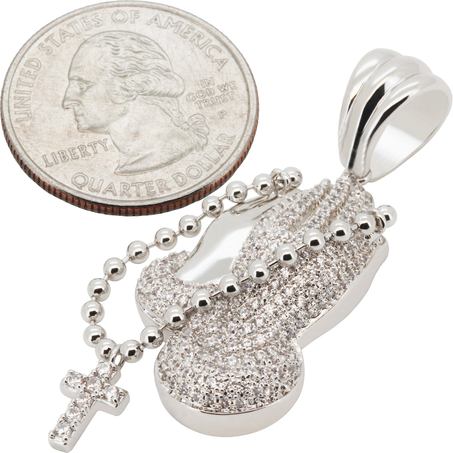 Praying Folded Hands Rosary Pendant