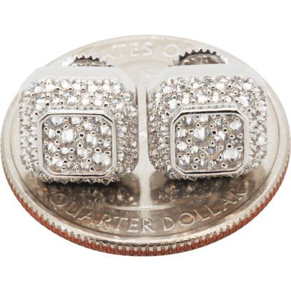 Moissanite 10mm Reverse Set Square Studs