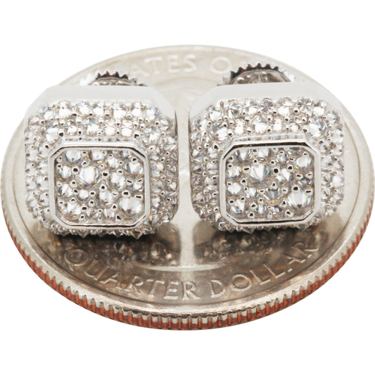 Moissanite 10mm Reverse Set Square Studs