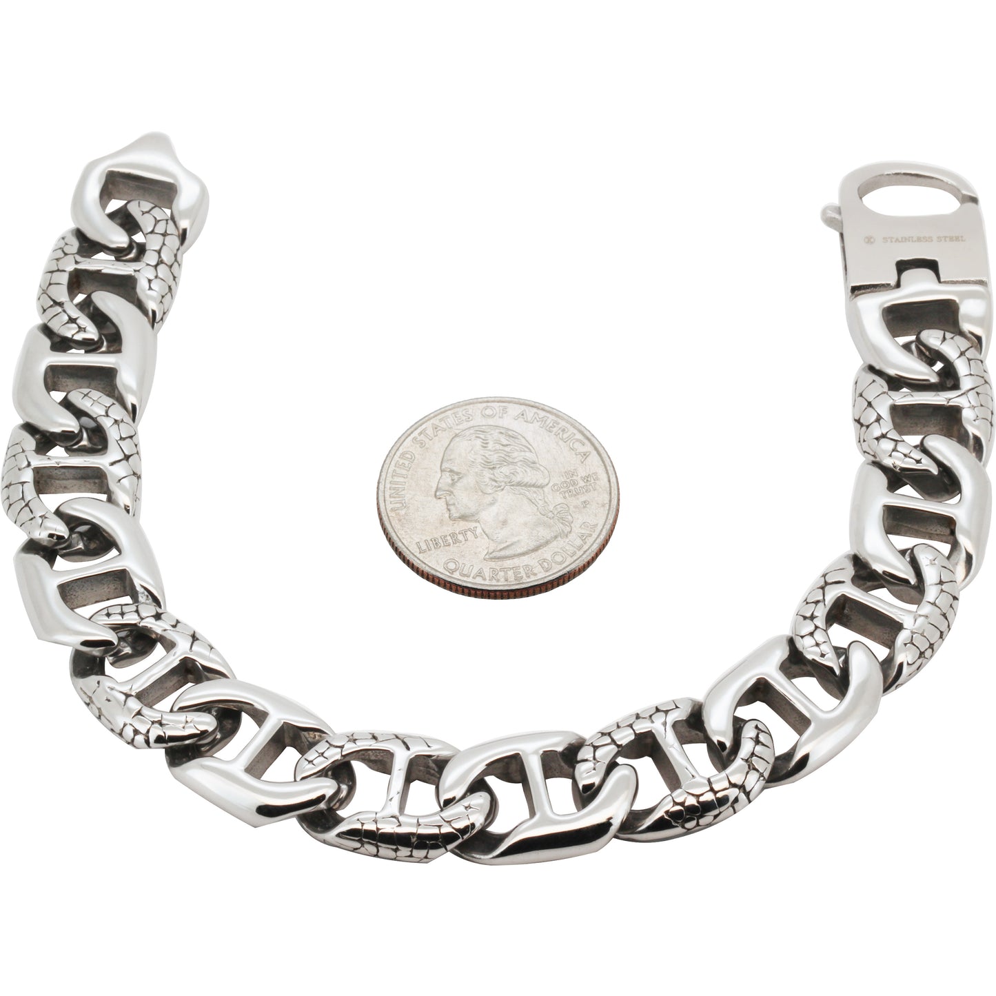 13mm Textured Mariner Bracelet 8.5"