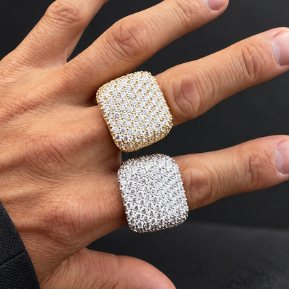 25mm Cluster Square Statement Ring Size 8