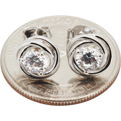 9mm Twist Martini Solitaire Studs