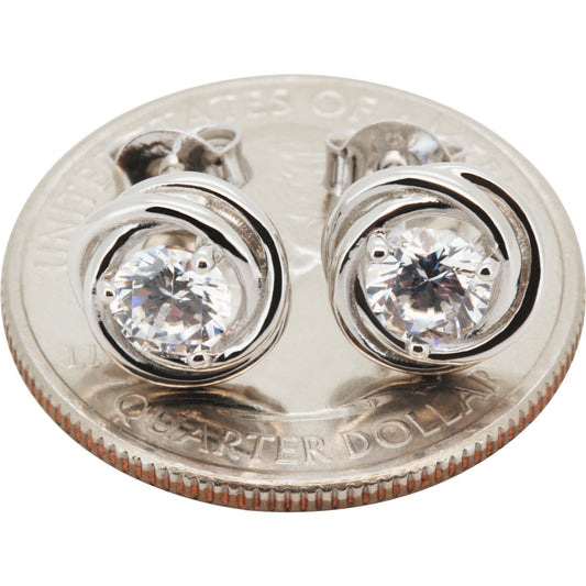 9mm Twist Martini Solitaire Studs