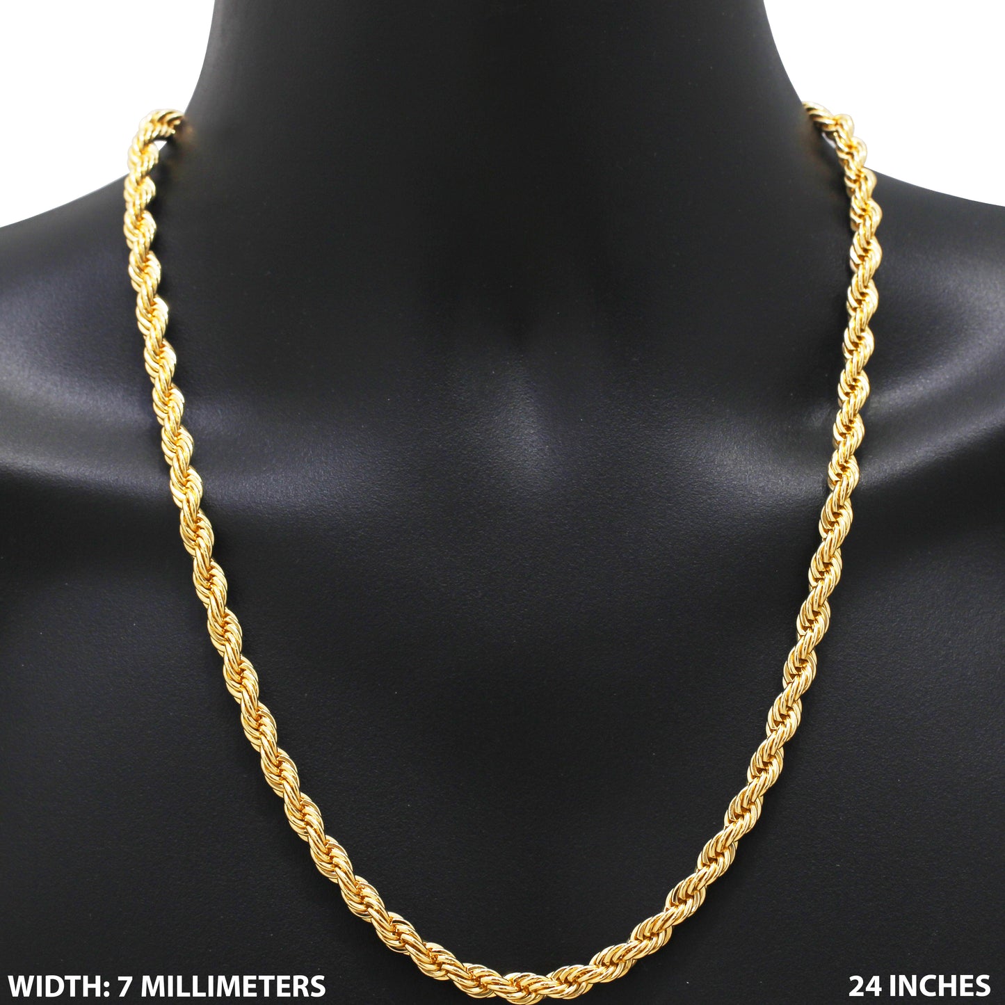 7mm Rope Chain 24"