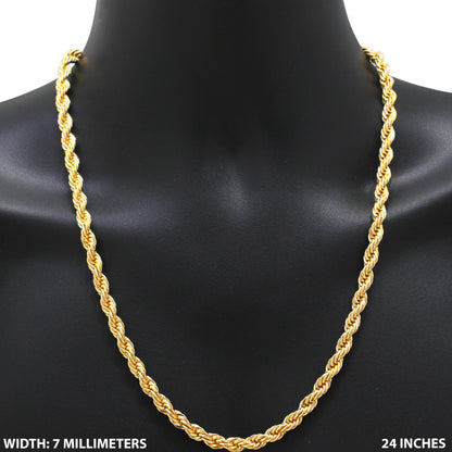 7mm Rope Chain 24"