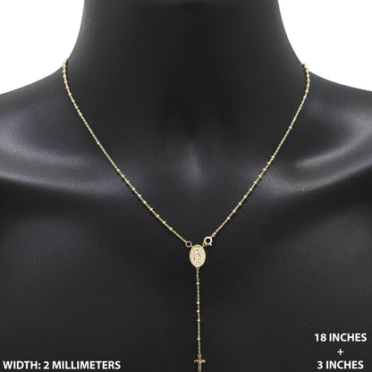 2mm Rosary Necklace 18"+3"