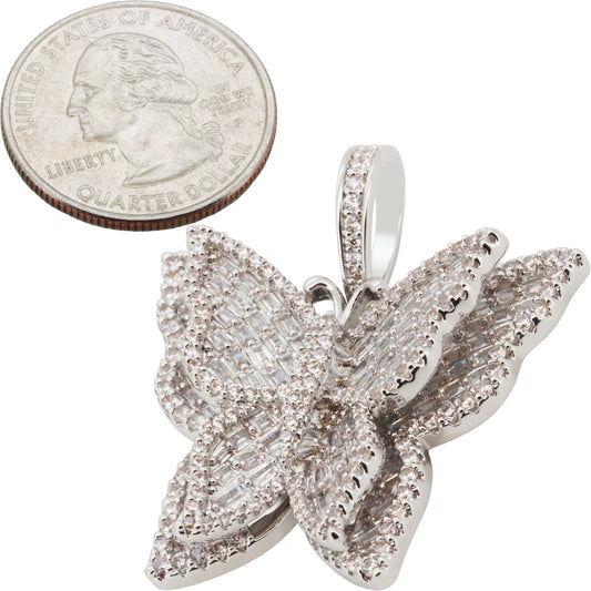 Baguette Butterfly Pendant