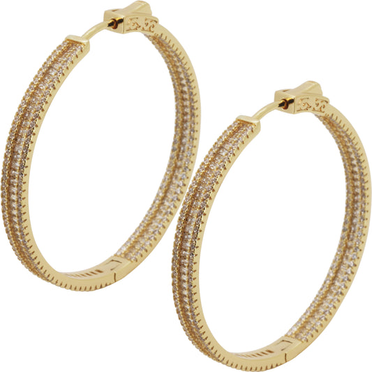 4x40mm Pavé Baguette Hoops