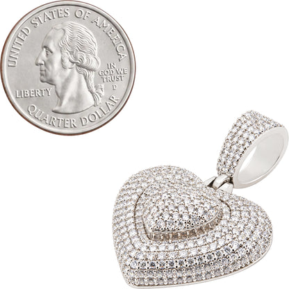 Layered Puffed Heart Pendant S