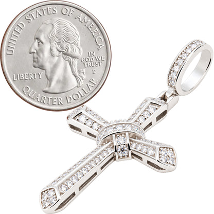 Moissanite Pavé Knot Cross Pendant