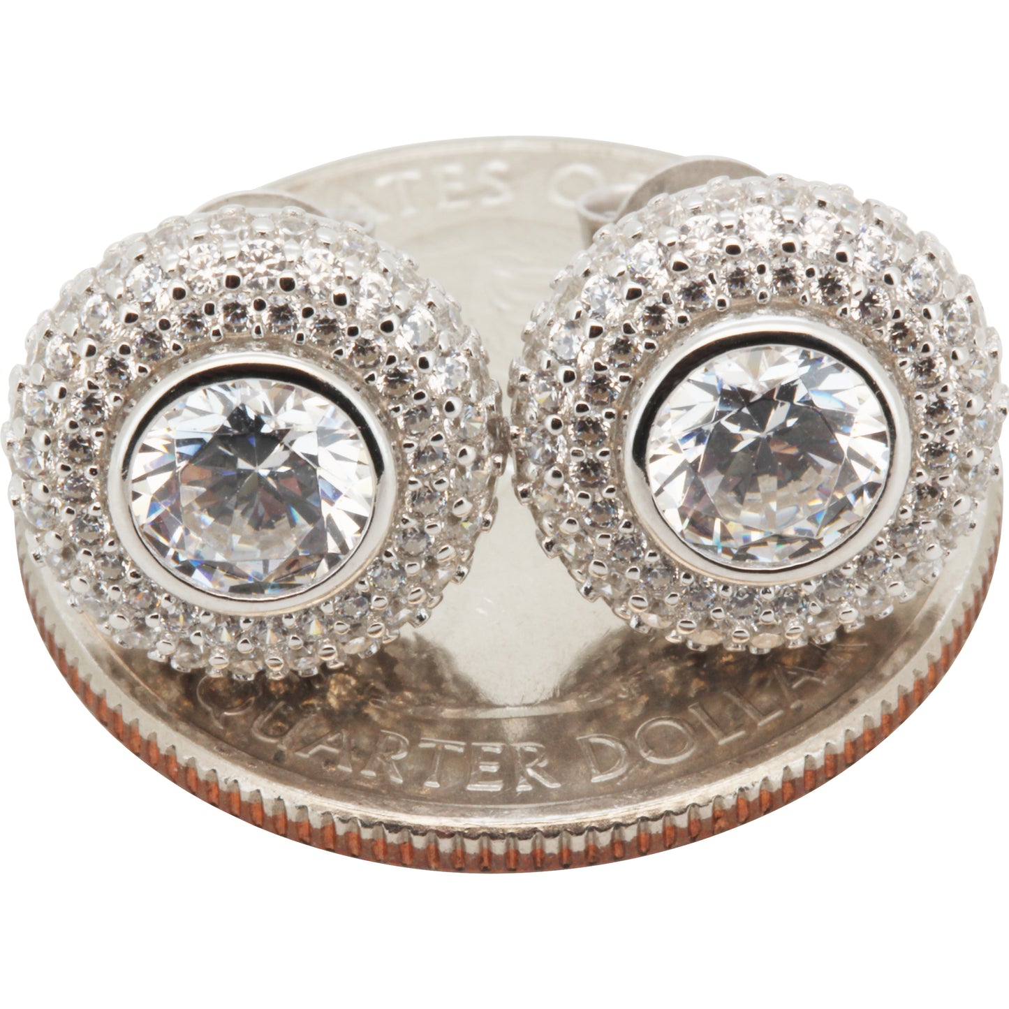 12mm Bezel Halo Studs