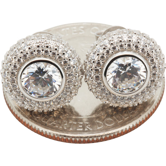 12mm Bezel Halo Studs