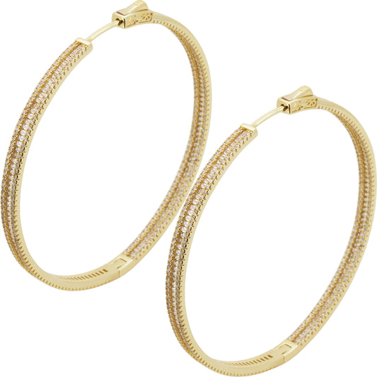4x60mm Pavé Baguette Hoops