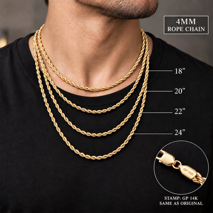 4mm Rope Chain 18"