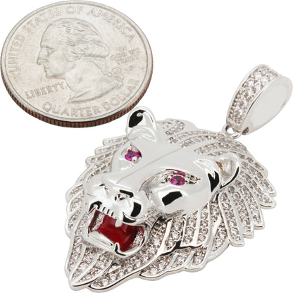 Lion Head Enamel Pendant