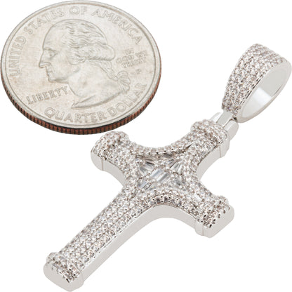 Baguette Cluster Cross Pendant