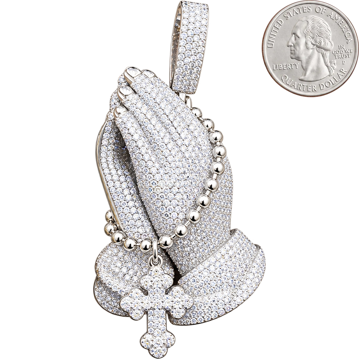 Praying Folded Hands Rosary Pendant