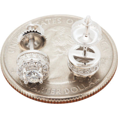 7mm 1ctw Moissanite Circle Halo Studs