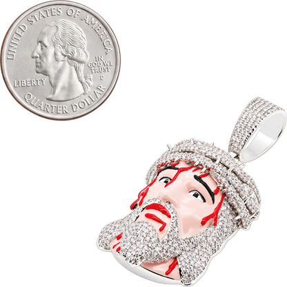 Enamel Bleeding Jesus Piece Pendant S