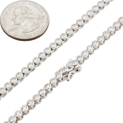 3mm Bezel Set Tennis Bracelet 7"