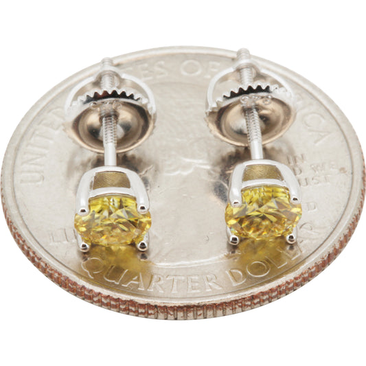 5mm 1ctw Moissanite Canary Solitaire Studs
