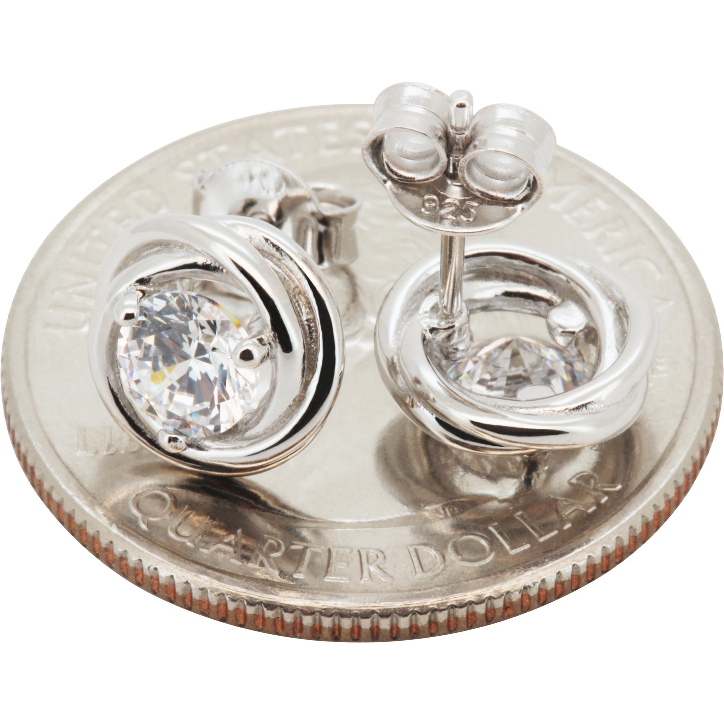 9mm Twist Martini Solitaire Studs