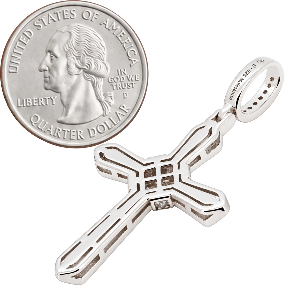 Moissanite Pavé Knot Cross Pendant