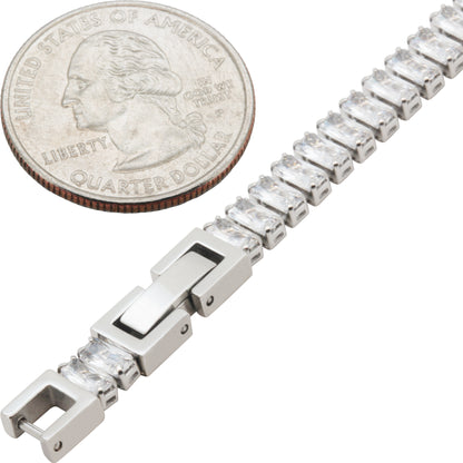 5mm Baguette Cut Tennis Bracelet 6.5”-7.5”