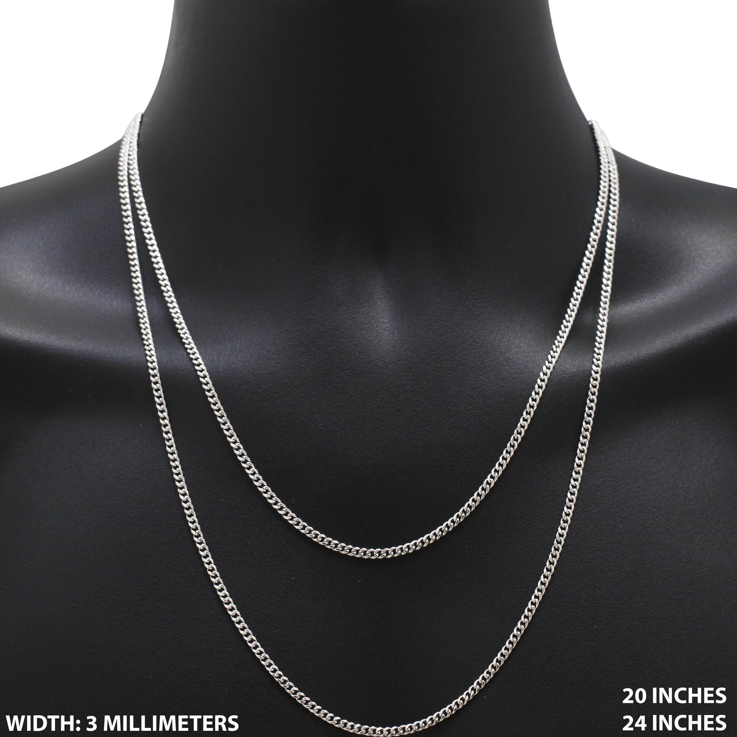 3mm Miami Cuban Link Chain 18"