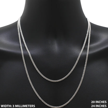 3mm Miami Cuban Link Chain 18"