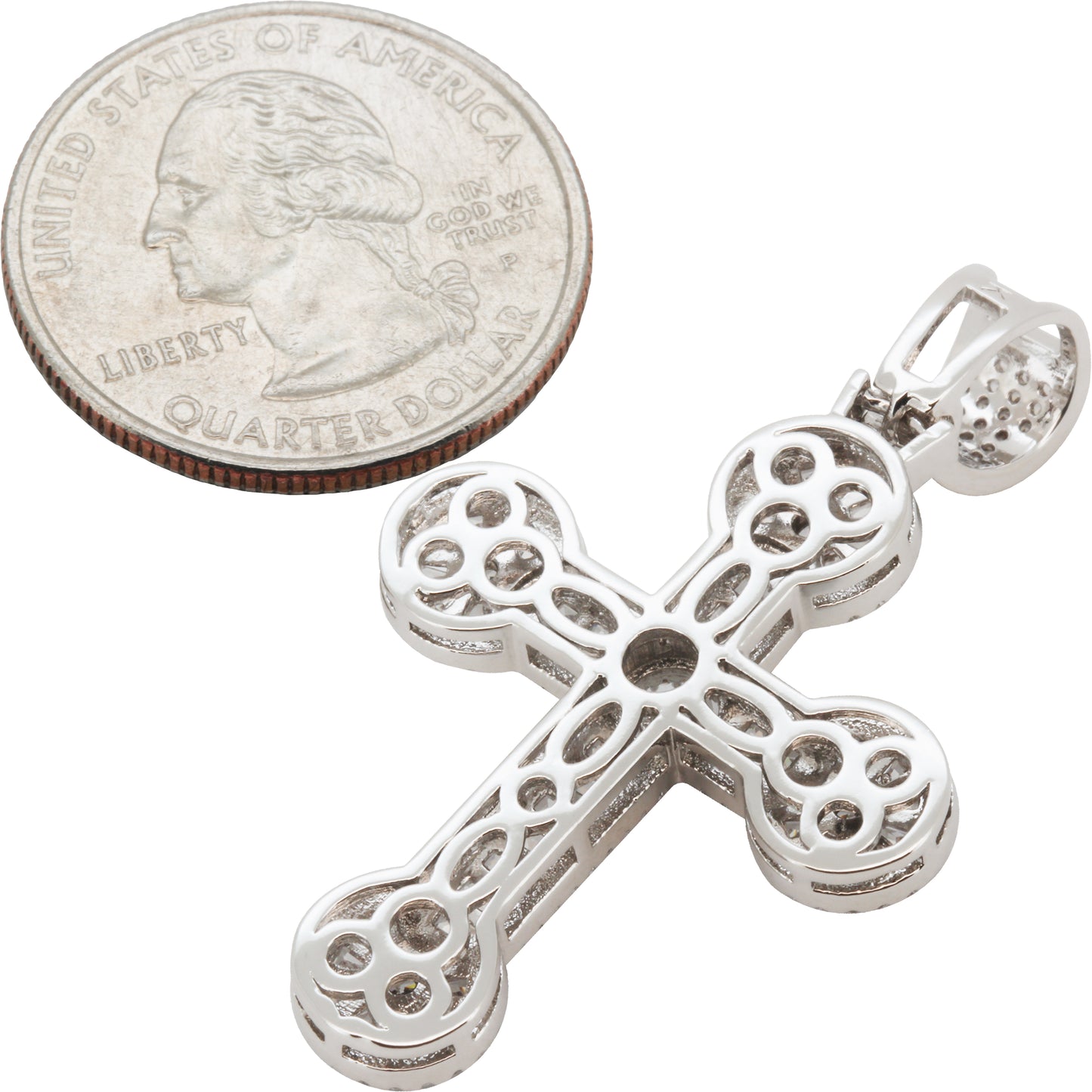 Bezel Baguette Cross Pendant