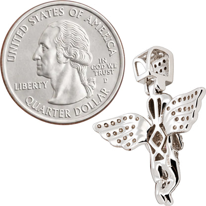 Moissanite Pavé Praying Angel Pendant