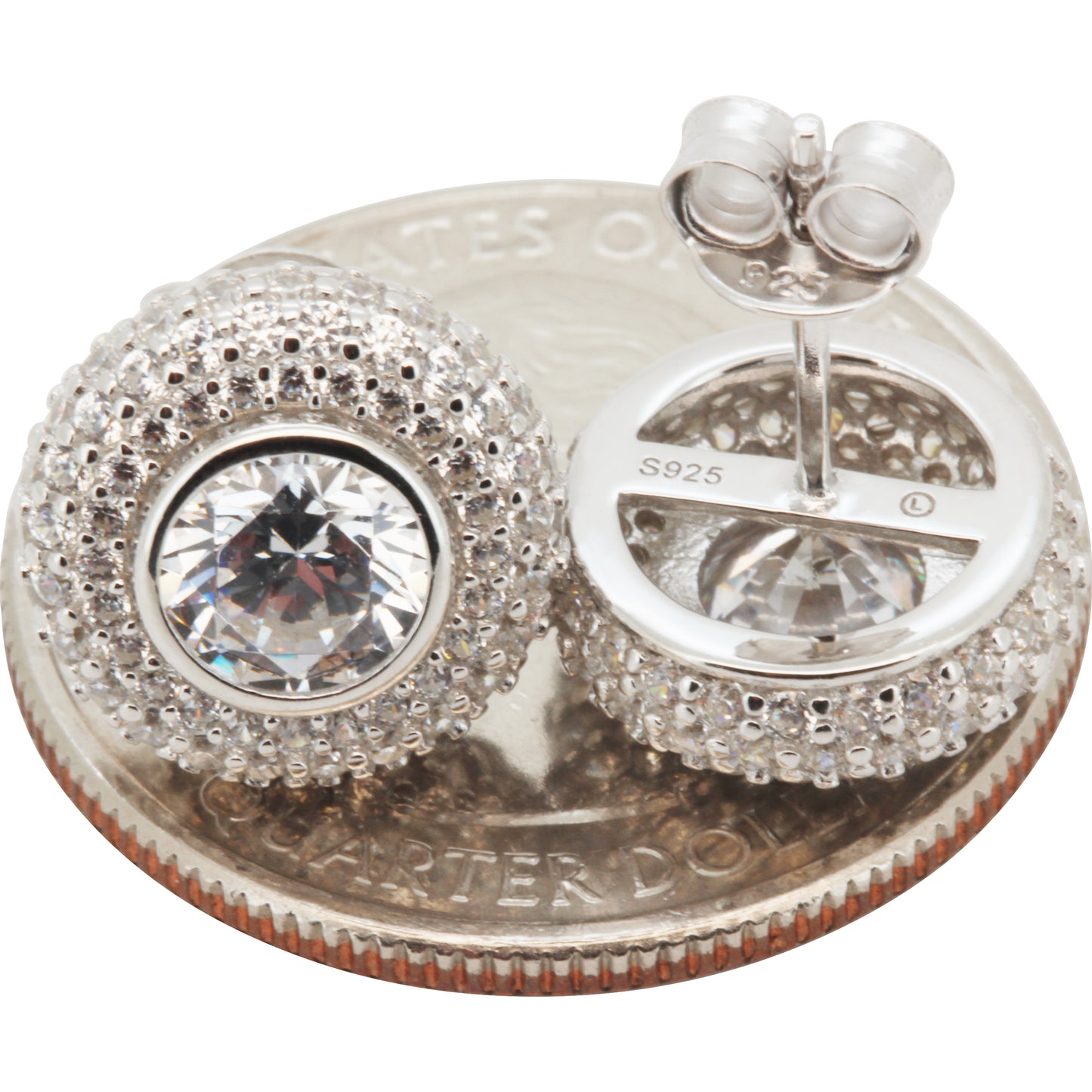 12mm Bezel Halo Studs