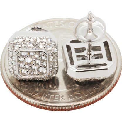 Moissanite 10mm Reverse Set Square Studs