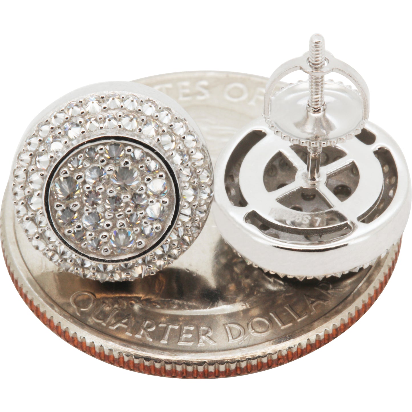 Moissanite 12mm Reverse Set Circle Studs