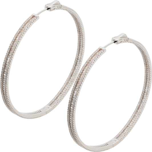 4x60mm Pavé Baguette Hoops