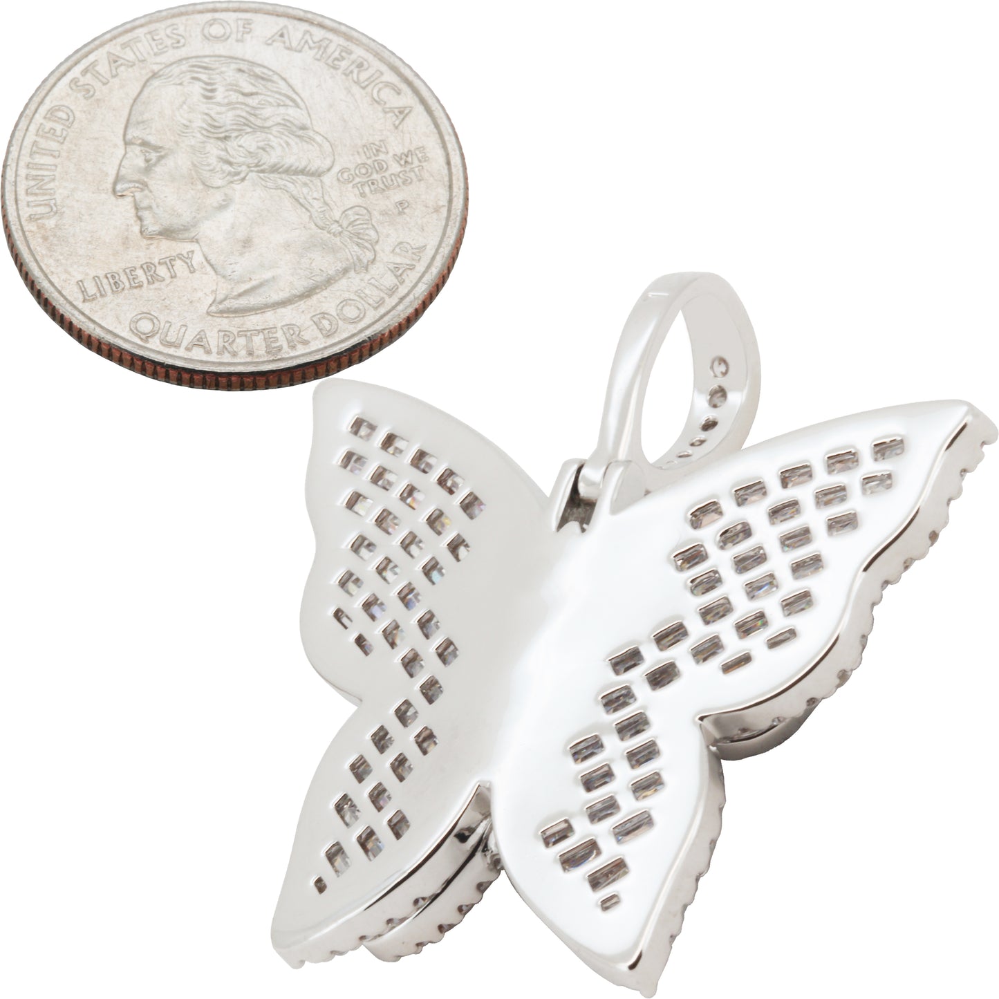 Baguette Butterfly Pendant