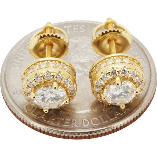 8mm 1.48ctw Moissanite Circle Halo Studs