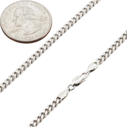 3mm Square Cut Cuban Link Chain 16"