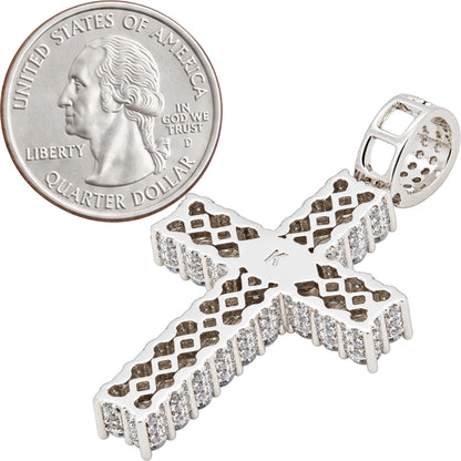 Two-Row Pavé Cross Pendant