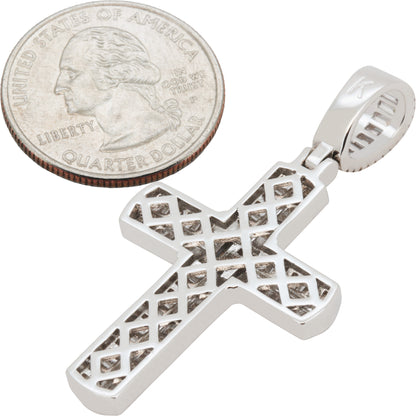 Black Inlay Baguette Cross Pendant