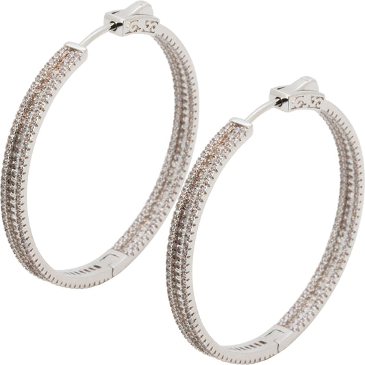 4x40mm Pavé Baguette Hoops