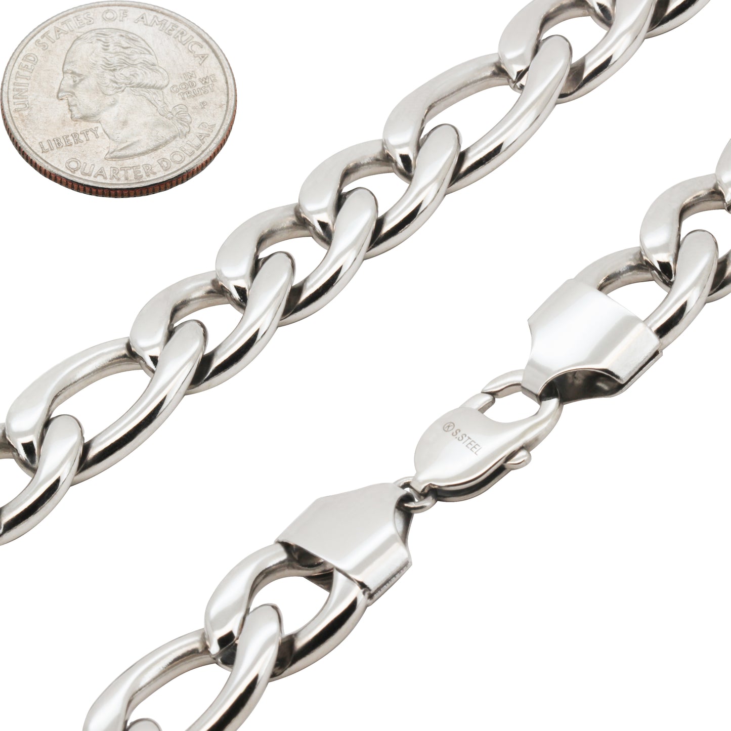14mm Figaro Link Bracelet 8.5"