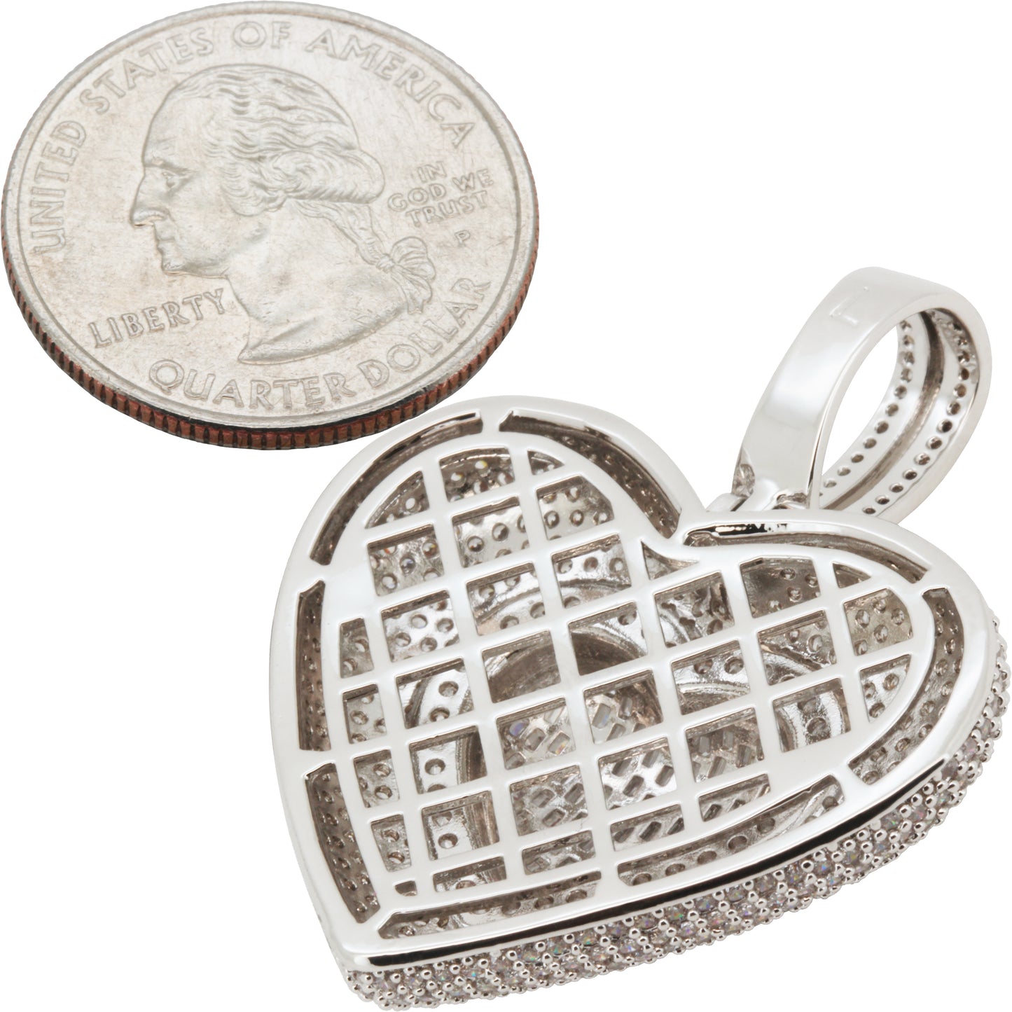 Layered Baguette Heart Pendant