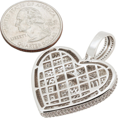 Layered Baguette Heart Pendant