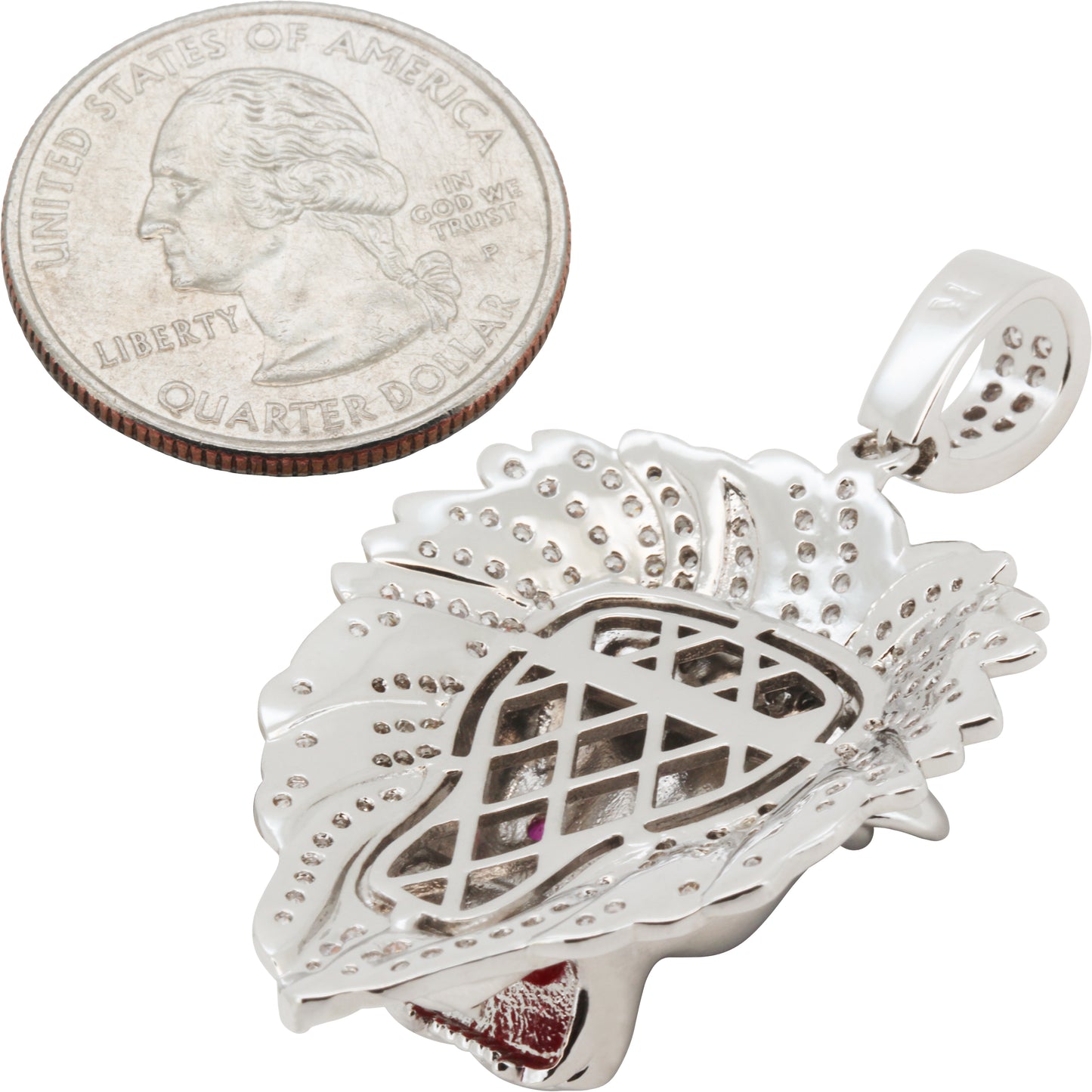 Lion Head Enamel Pendant
