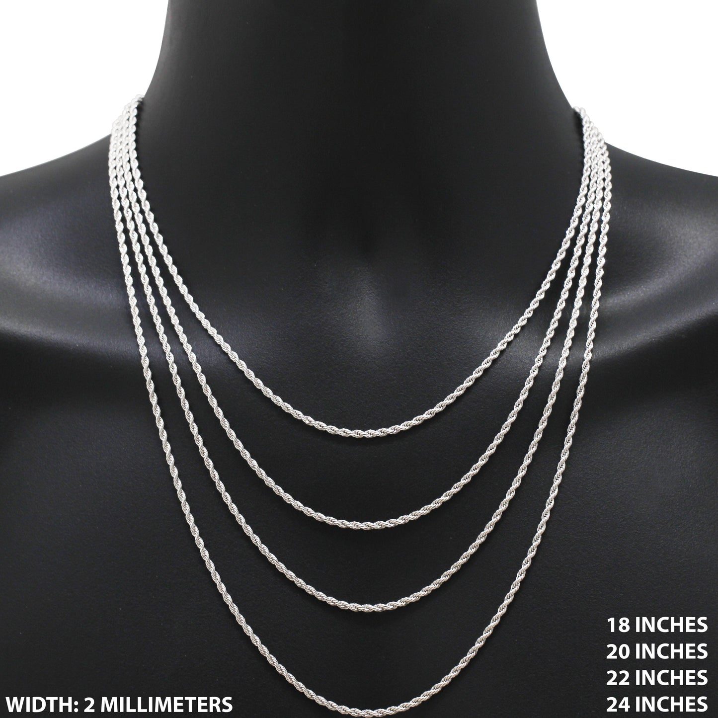 2mm Rope Chain 20"