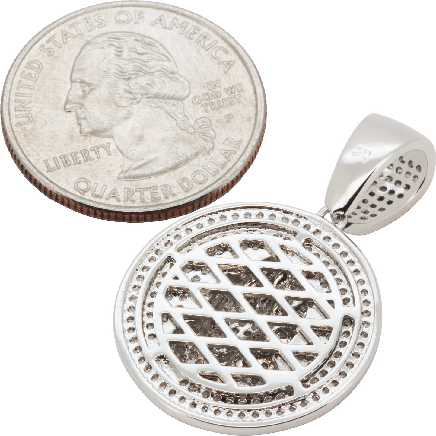 Praying Folded Hands Circle Pendant