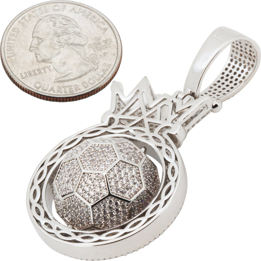 Spinning Soccer Ball Crown Pendant